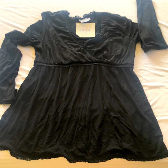 Majamas - DUE maternity top in black - Picture 1 of 6